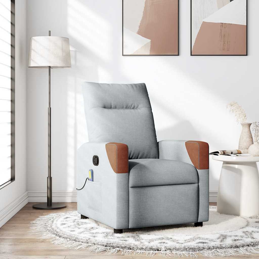Fauteuil de massage inclinable Gris clair Tissu - XIOS