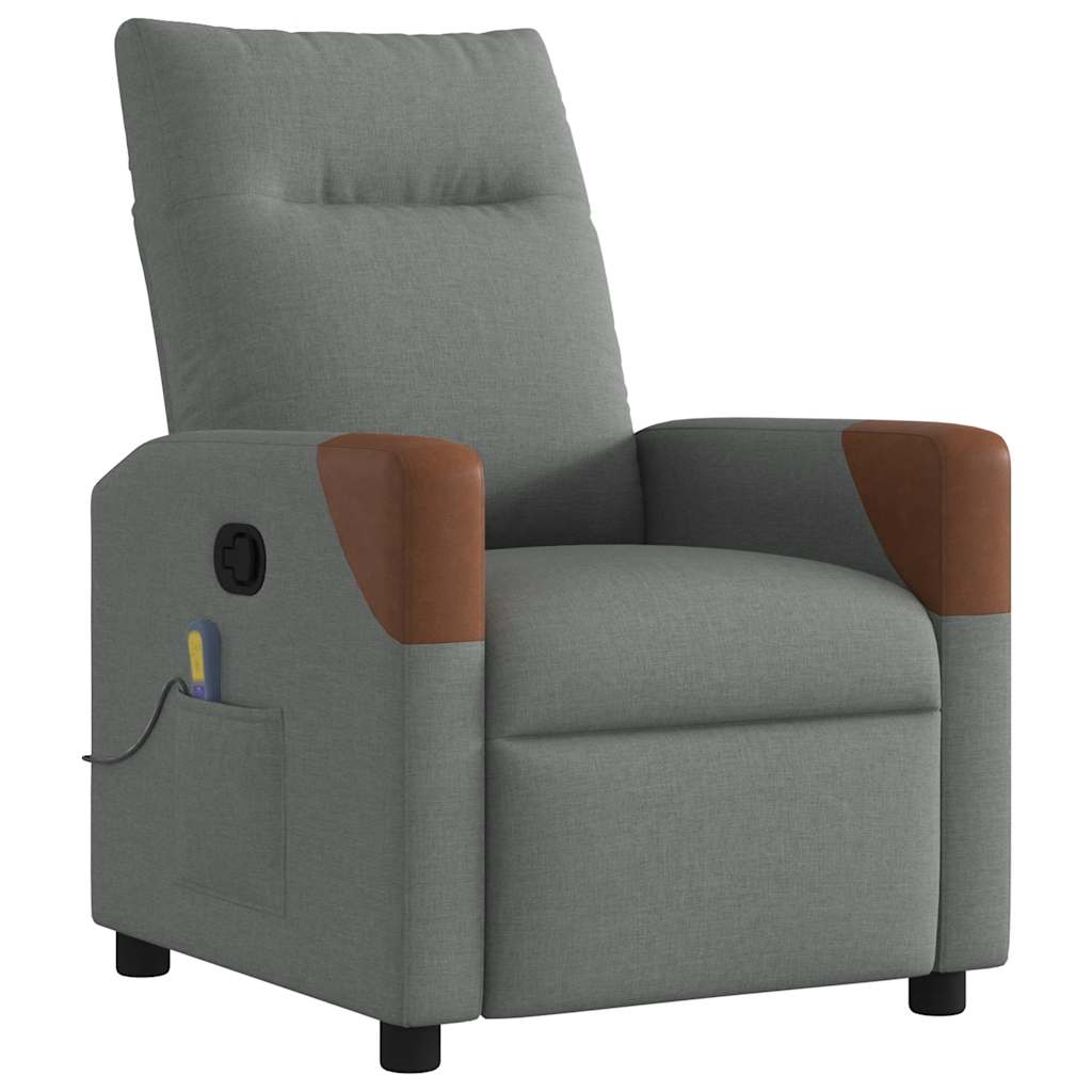 Fauteuil inclinable de massage en tissu gris foncé - XIOS