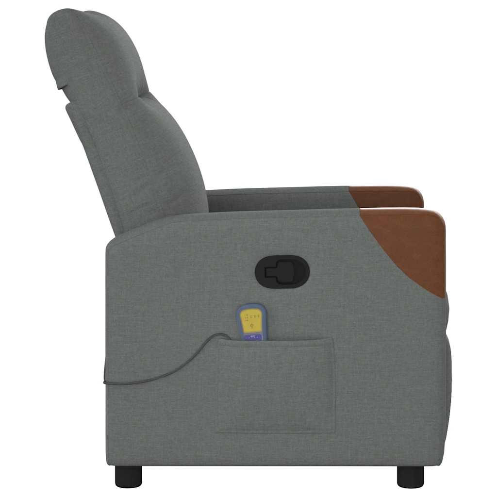 Fauteuil inclinable de massage en tissu gris foncé - XIOS