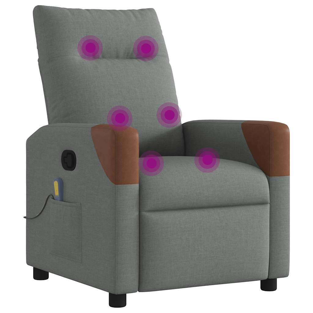 Fauteuil inclinable de massage en tissu gris foncé - XIOS
