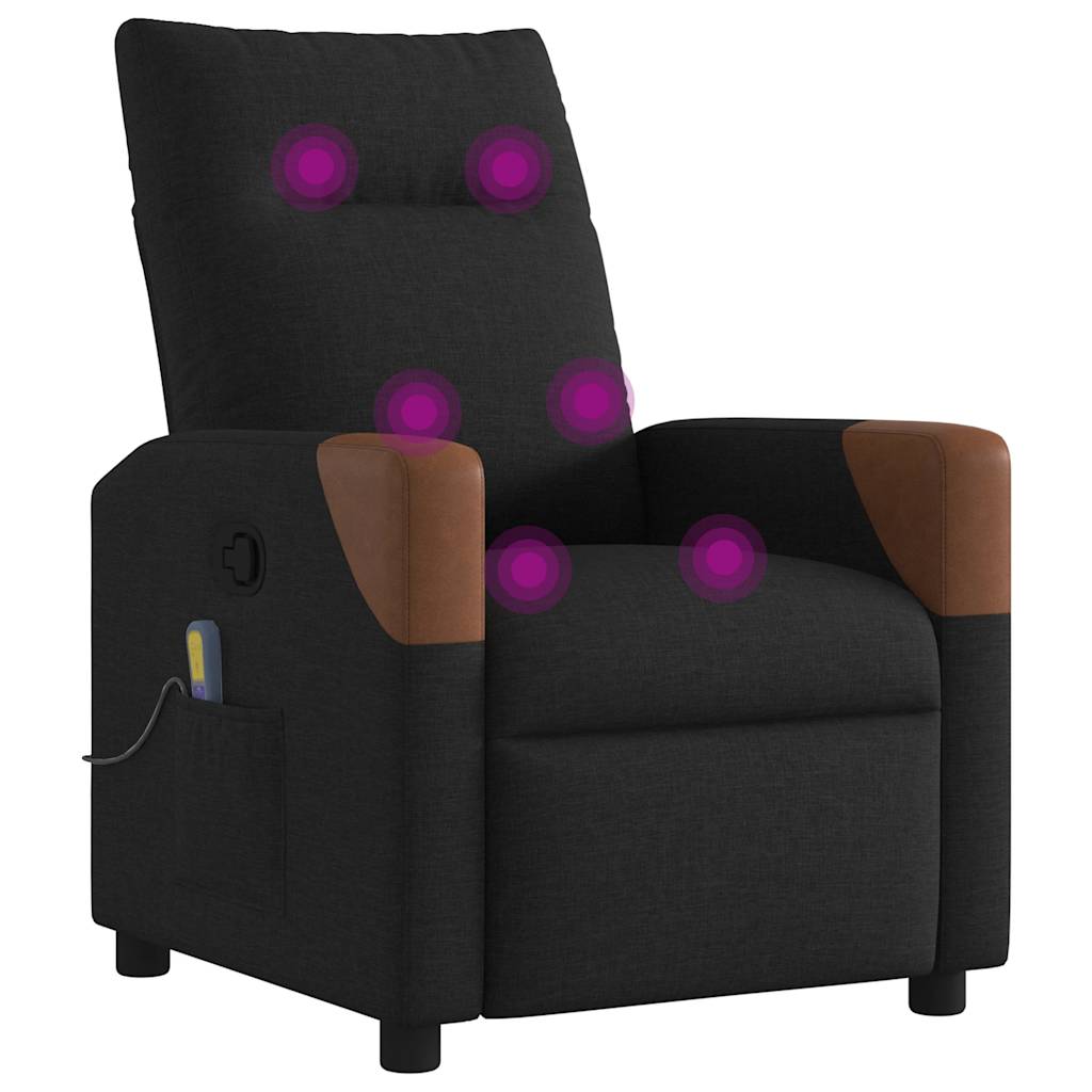 Fauteuil de massage inclinable Noir Tissu - XIOS