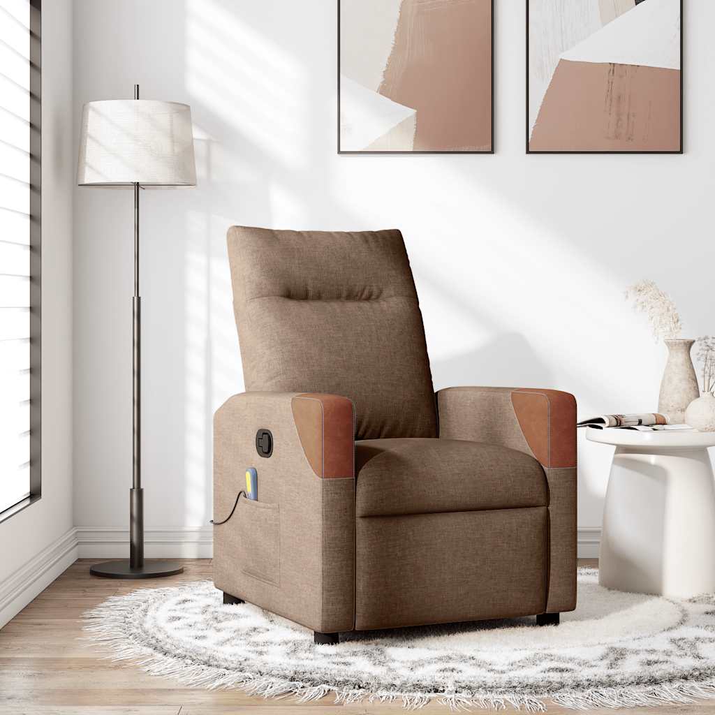 Fauteuil de massage inclinable Marron Tissu - XIOS
