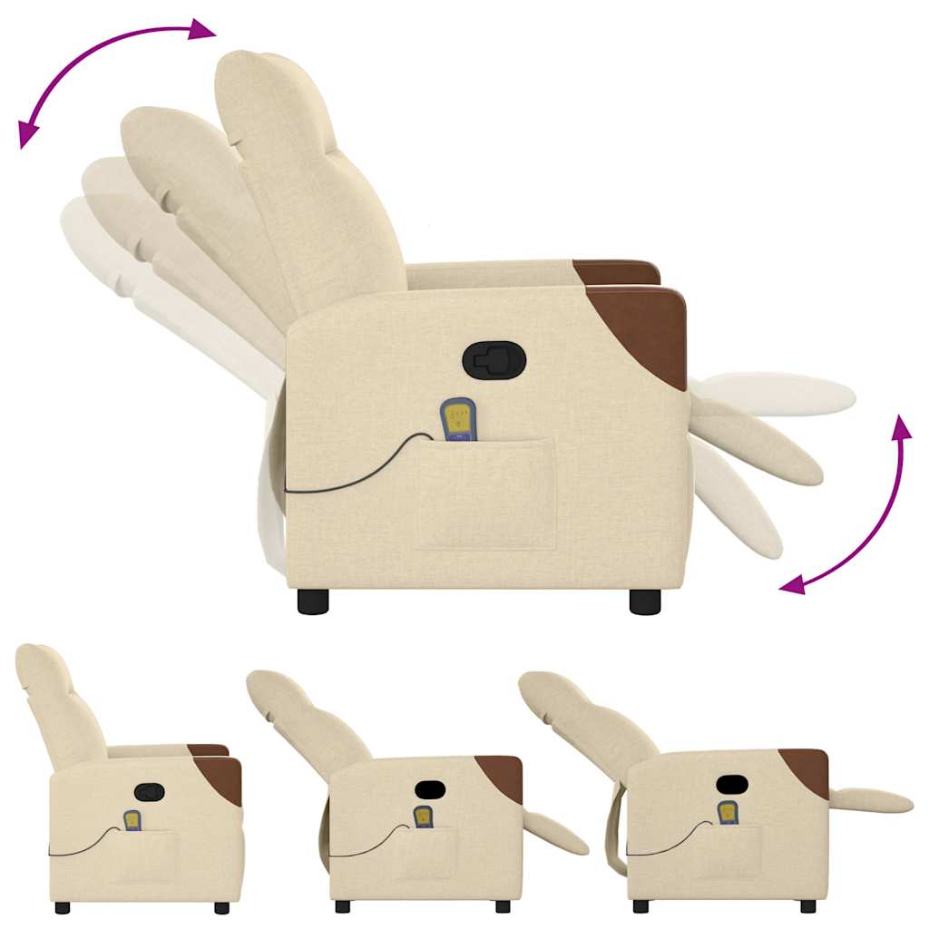 Fauteuil de massage inclinable Crème Tissu - XIOS