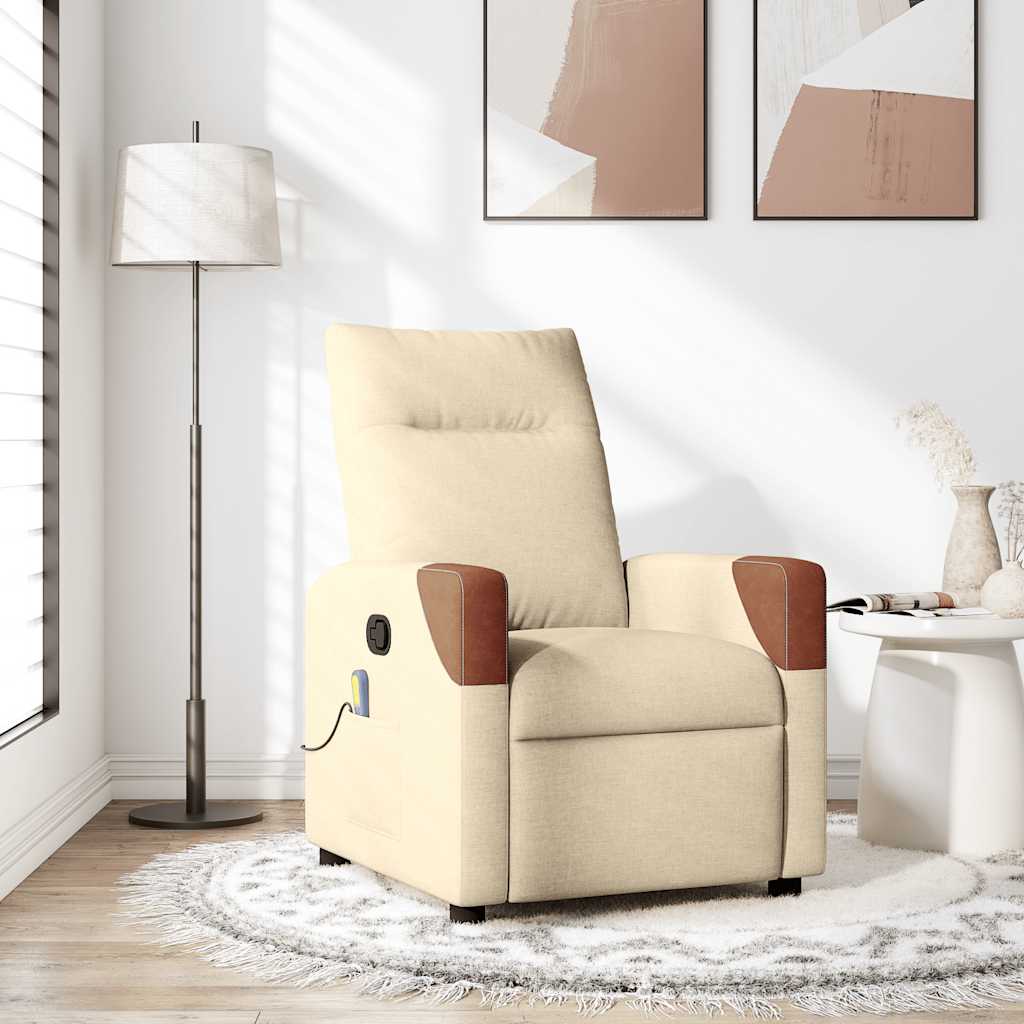 Fauteuil de massage inclinable Crème Tissu - XIOS