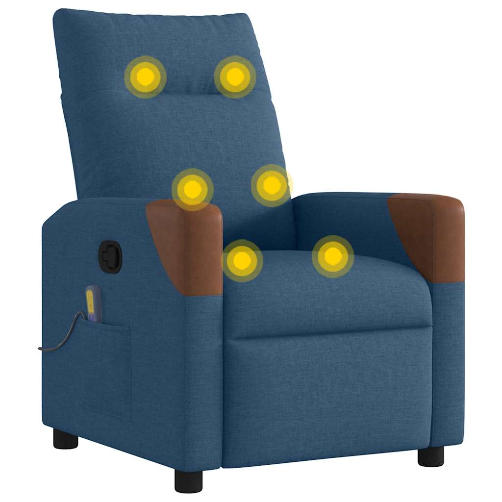 Fauteuil inclinable de massage Bleu Tissu - XIOS