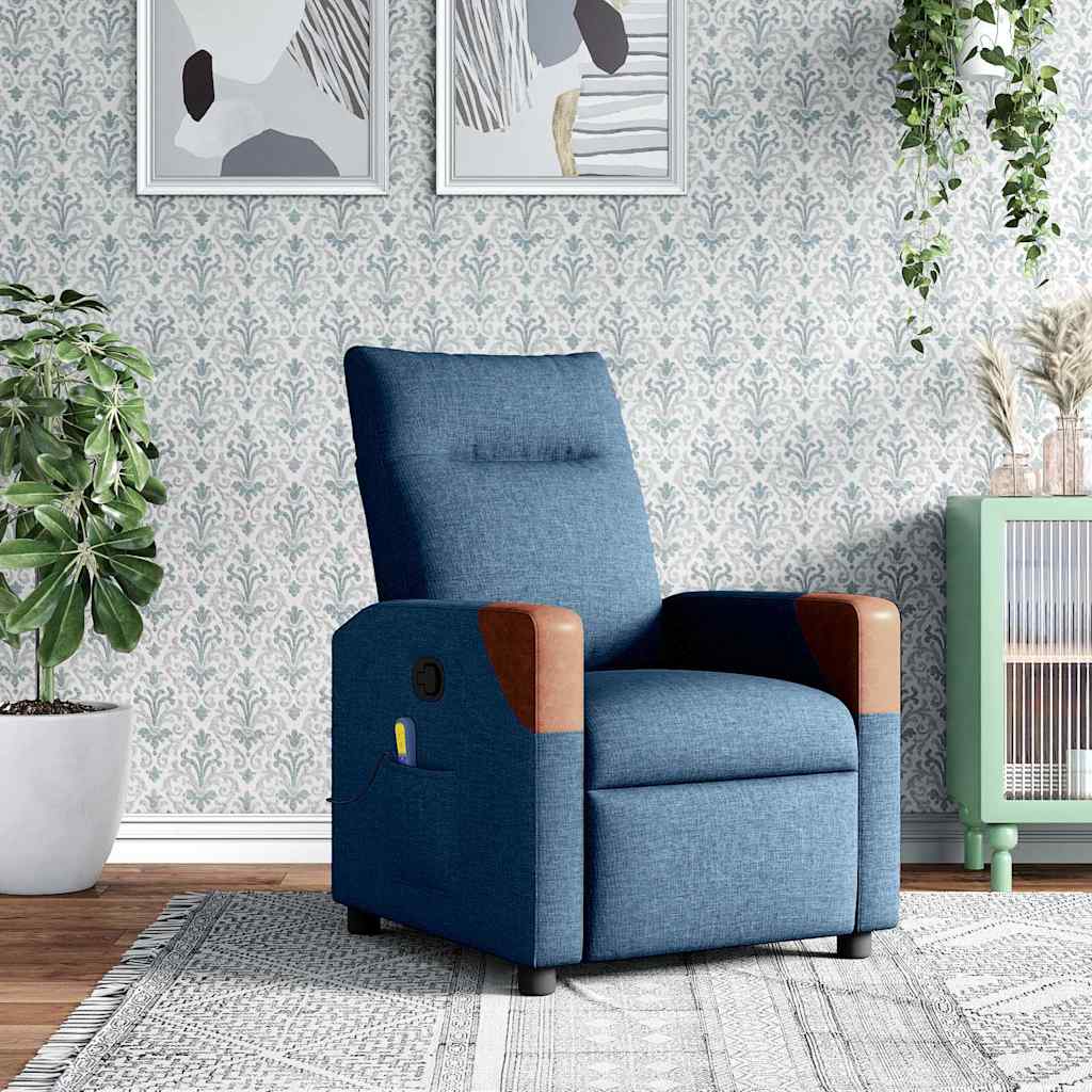 Fauteuil inclinable de massage Bleu Tissu - XIOS