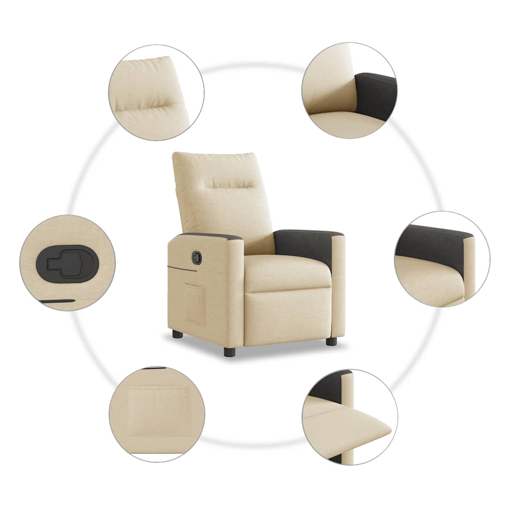 Fauteuil inclinable Crème Tissu - XIOS