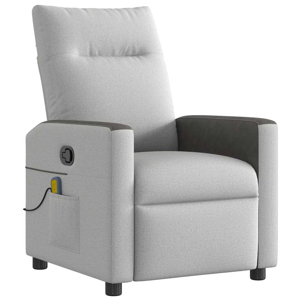 Fauteuil de massage inclinable gris nuage tissu - XIOS