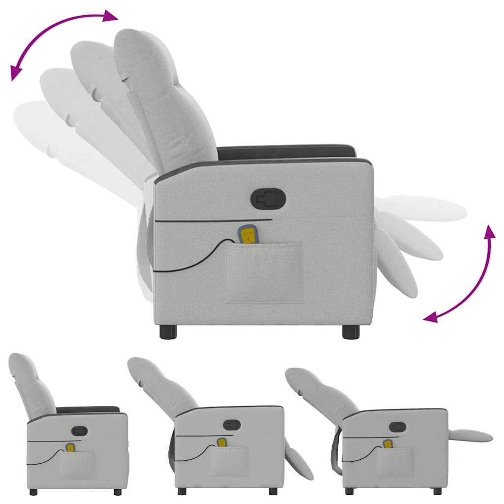 Fauteuil de massage inclinable gris nuage tissu - XIOS