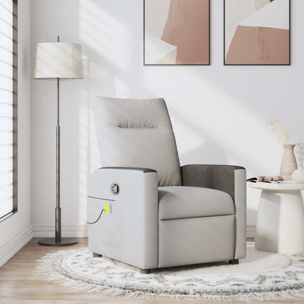 Fauteuil de massage inclinable gris nuage tissu - XIOS