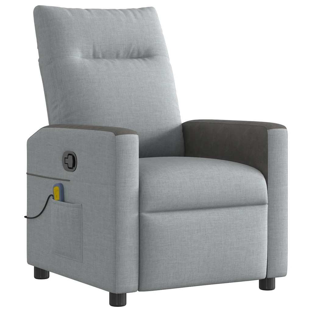 Fauteuil de massage inclinable Gris clair Tissu - XIOS