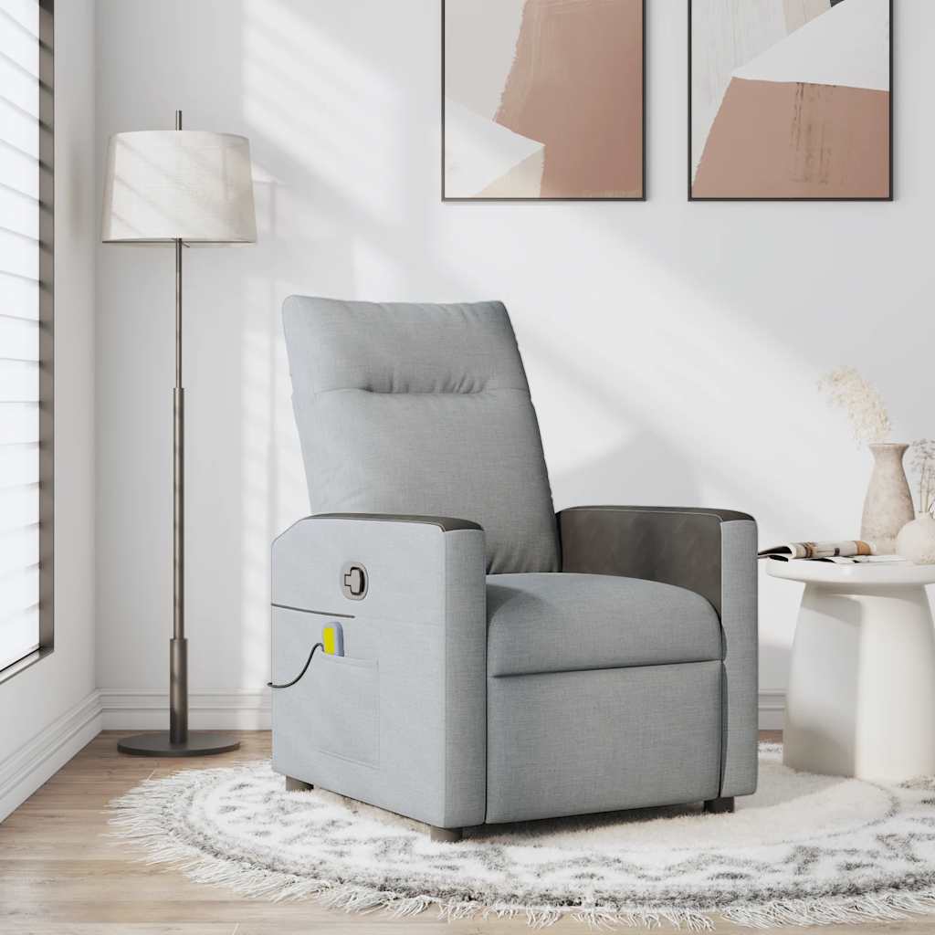 Fauteuil de massage inclinable Gris clair Tissu - XIOS