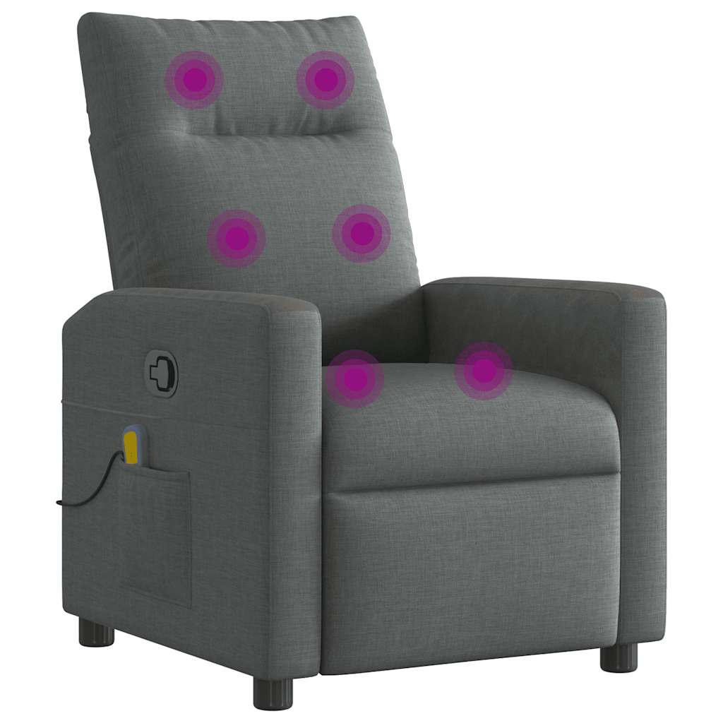 Fauteuil de massage inclinable Gris foncé Tissu - XIOS