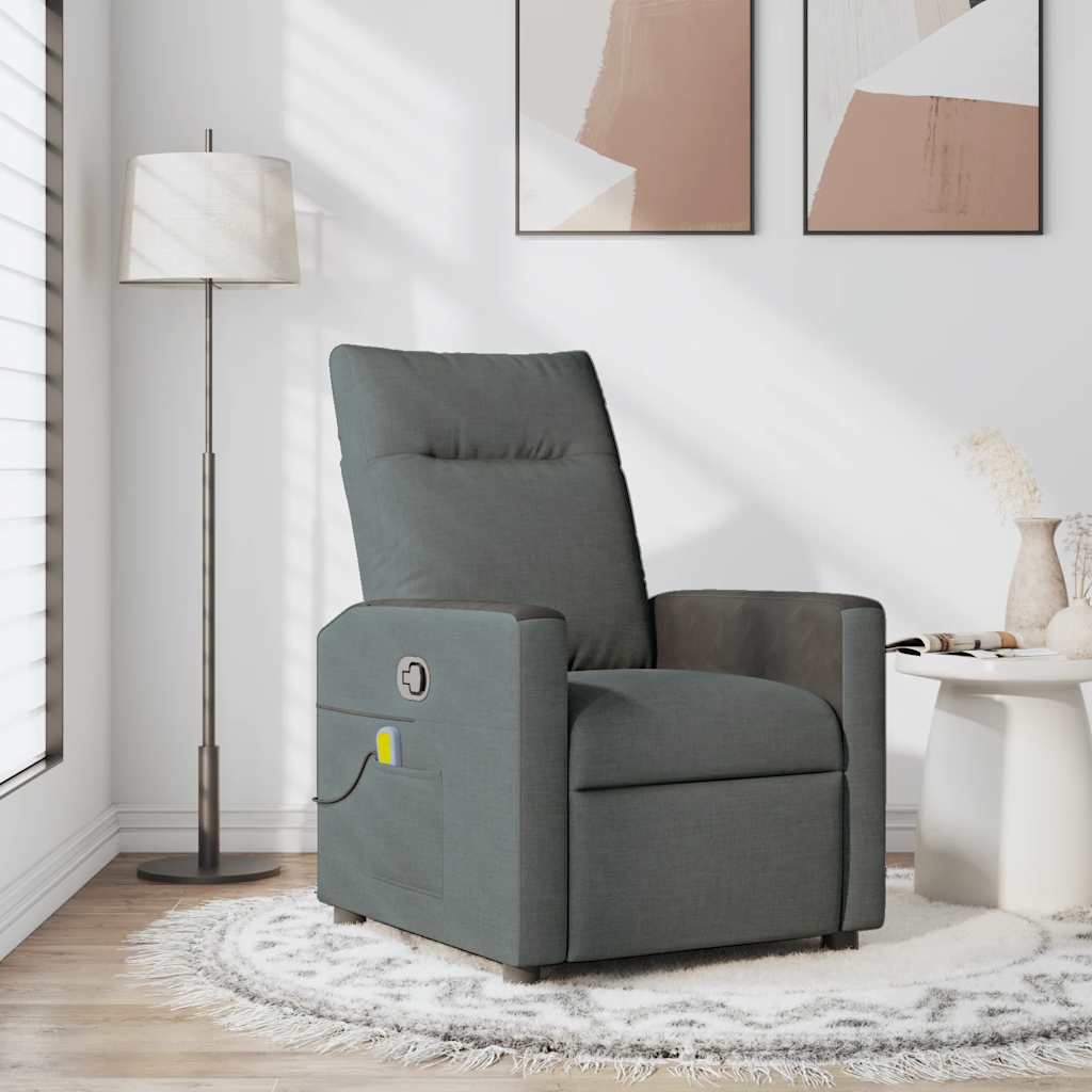 Fauteuil de massage inclinable Gris foncé Tissu - XIOS