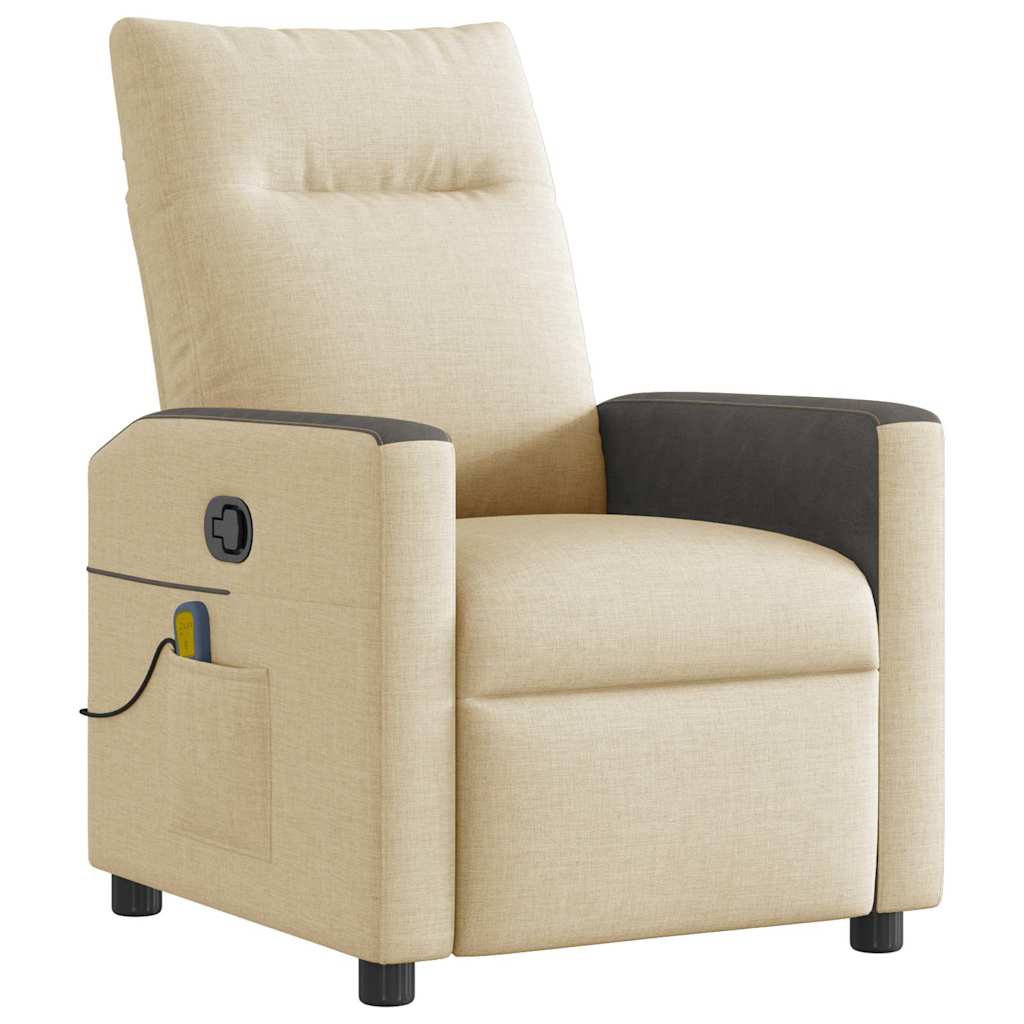 Fauteuil de massage inclinable Crème Tissu - XIOS