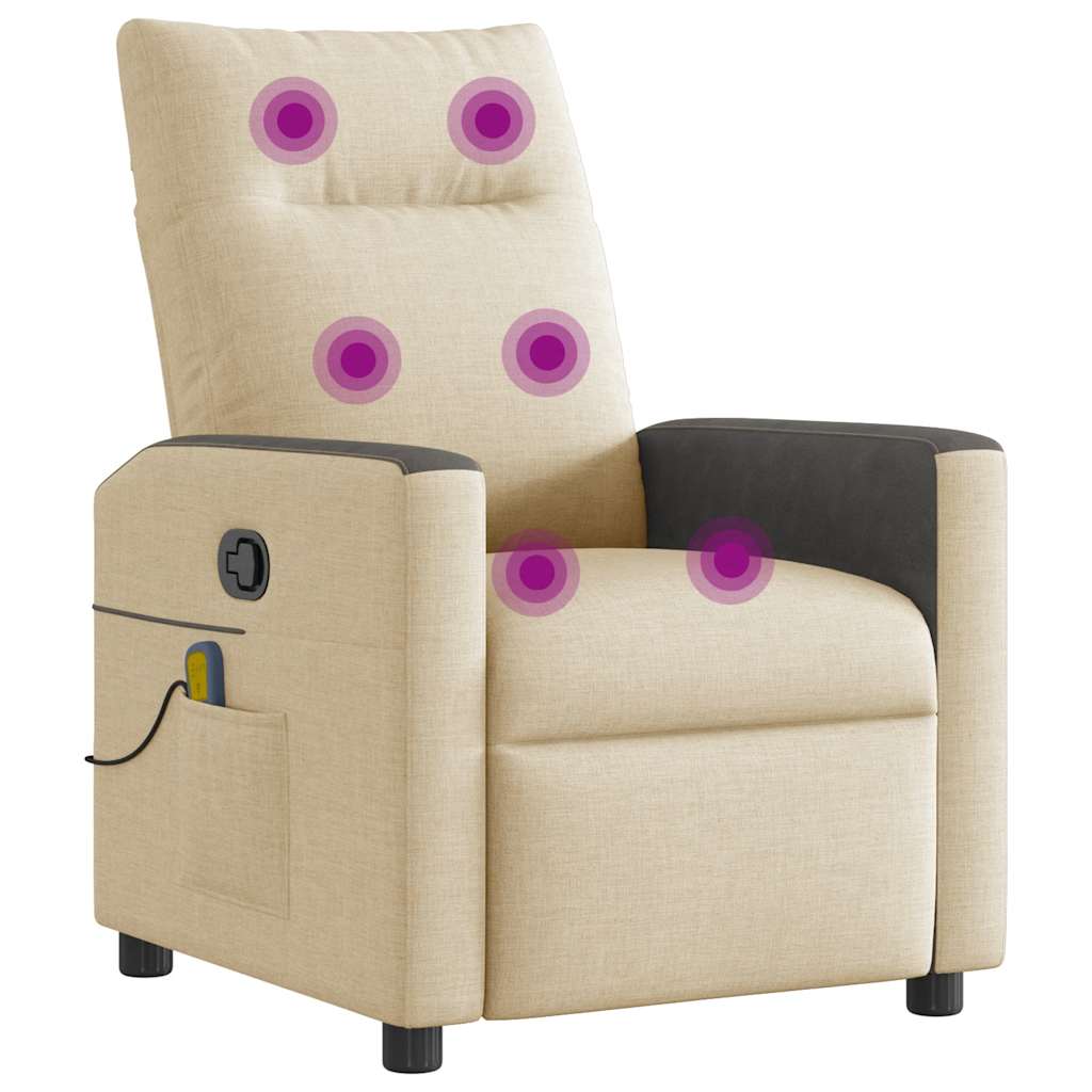 Fauteuil de massage inclinable Crème Tissu - XIOS