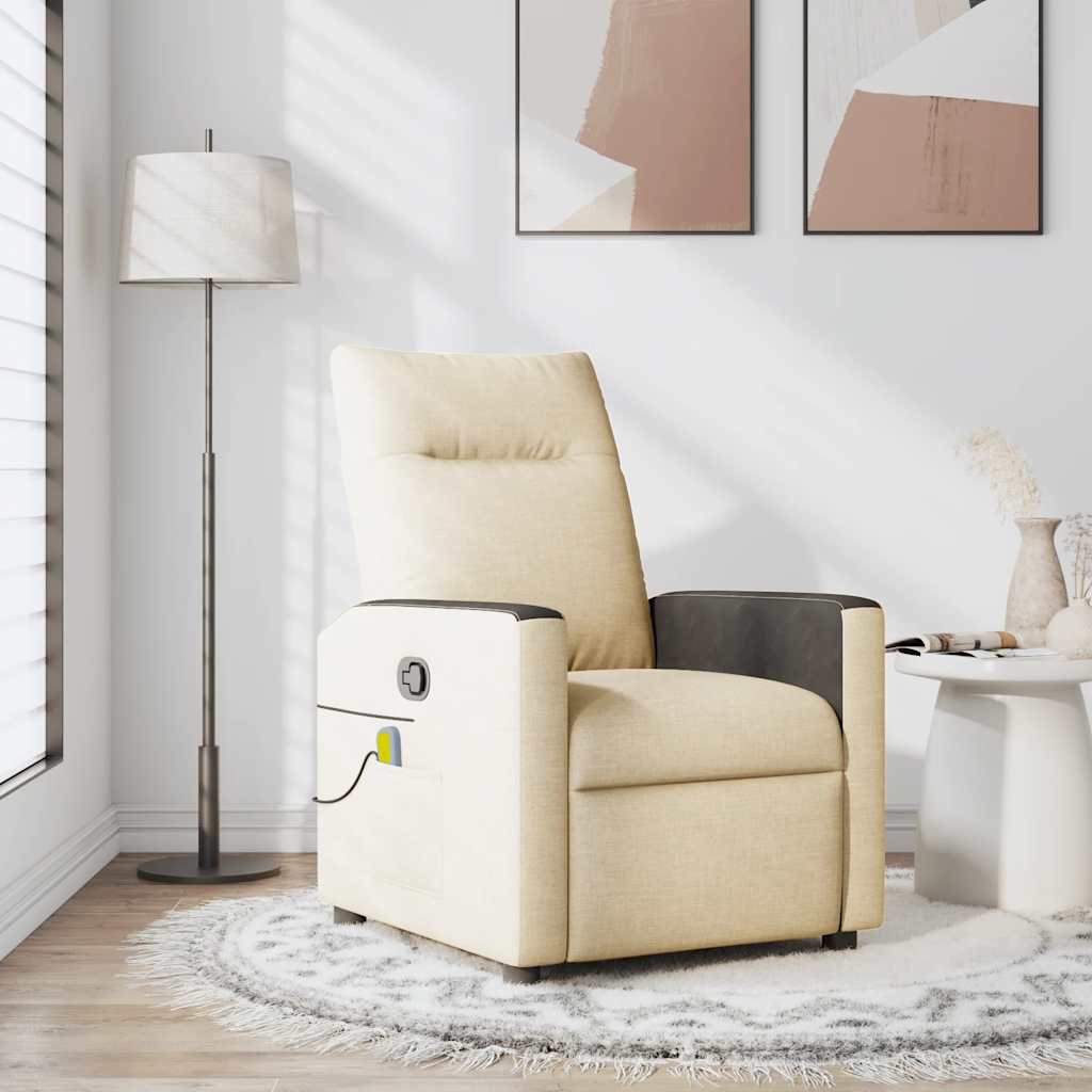 Fauteuil de massage inclinable Crème Tissu - XIOS