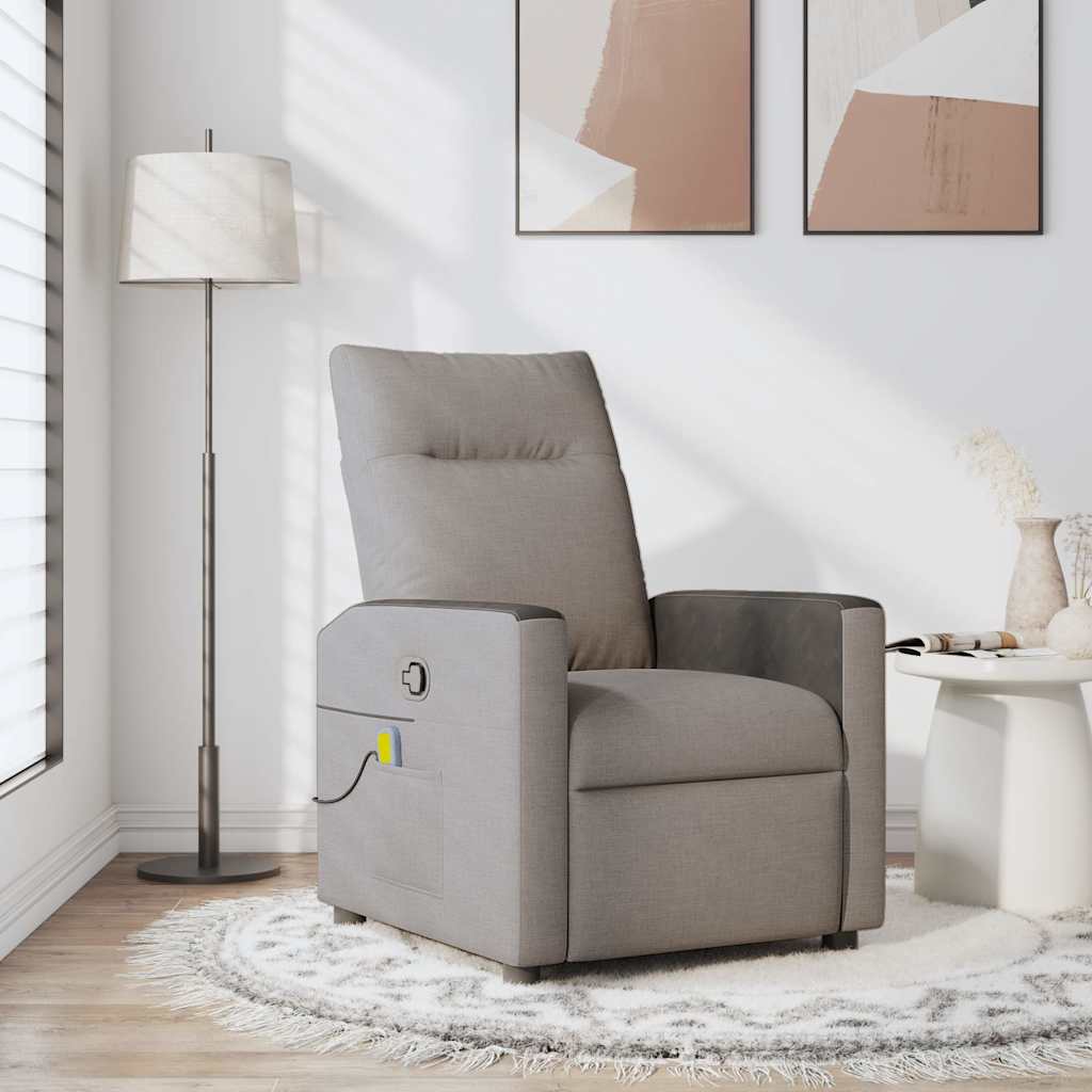 Fauteuil de massage inclinable Taupe Tissu - XIOS