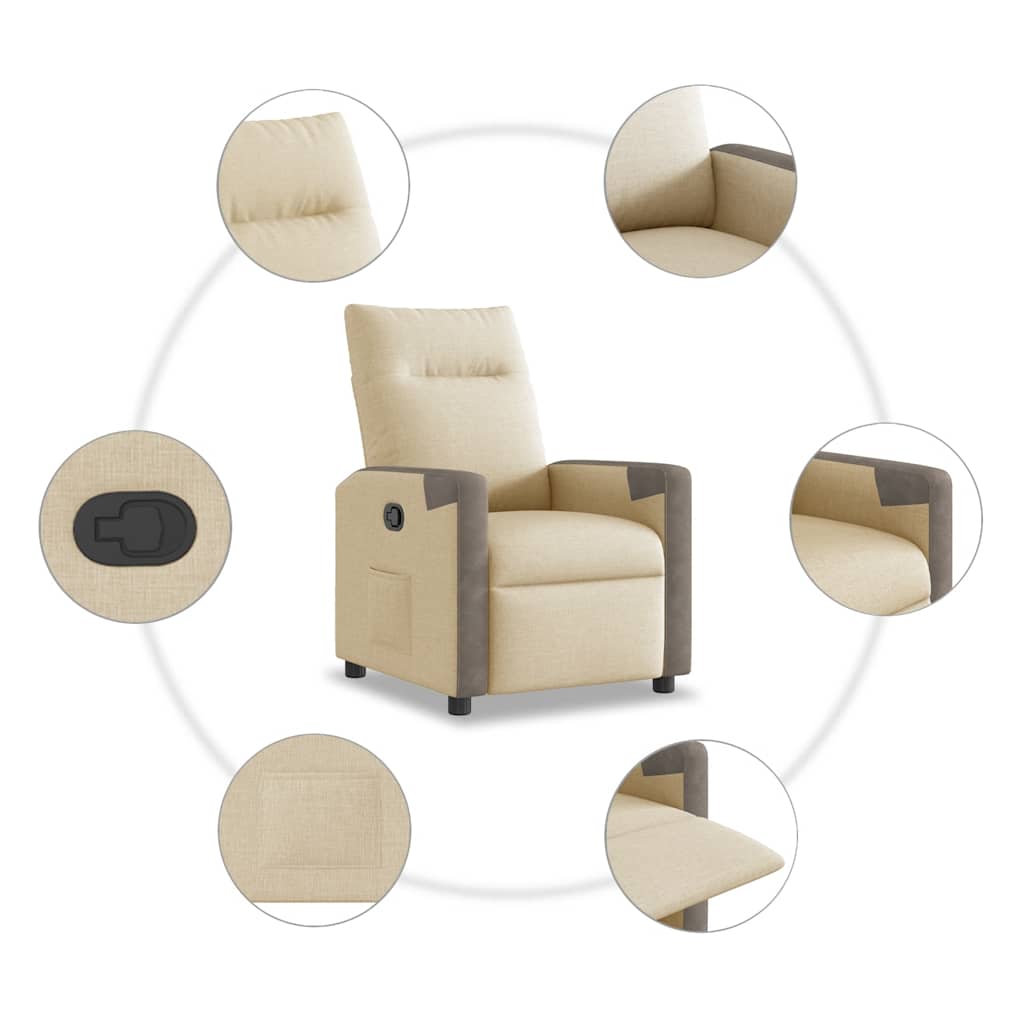 Fauteuil inclinable Crème Tissu - XIOS