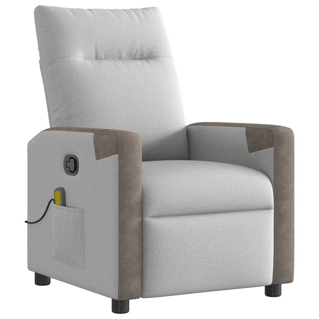 Fauteuil de massage inclinable gris nuage tissu - XIOS