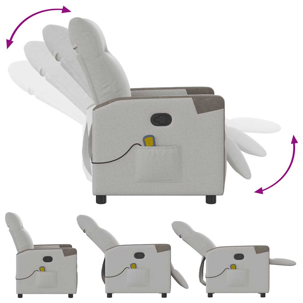 Fauteuil de massage inclinable gris nuage tissu - XIOS