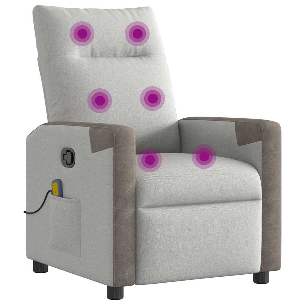 Fauteuil de massage inclinable gris nuage tissu - XIOS