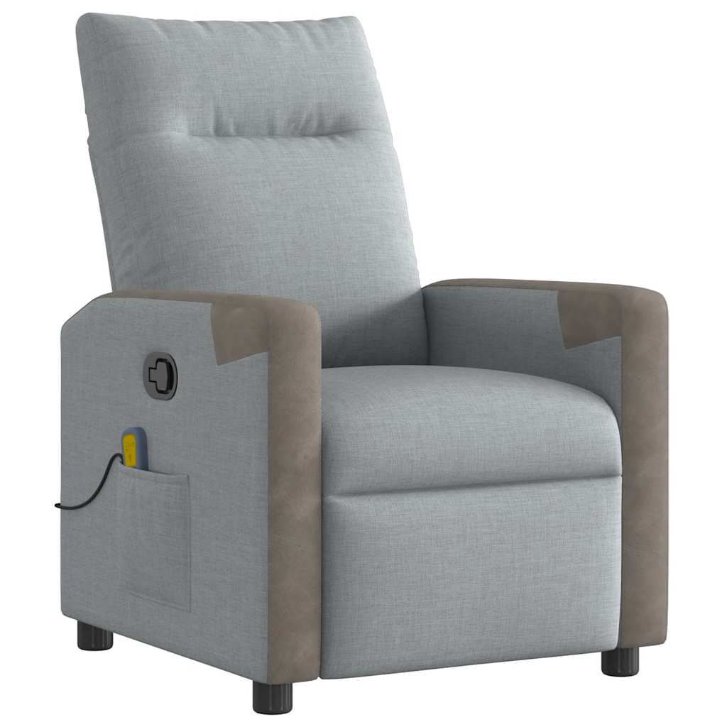 Fauteuil de massage inclinable Gris clair Tissu - XIOS