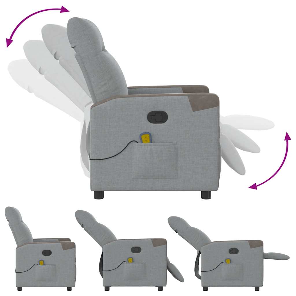 Fauteuil de massage inclinable Gris clair Tissu - XIOS