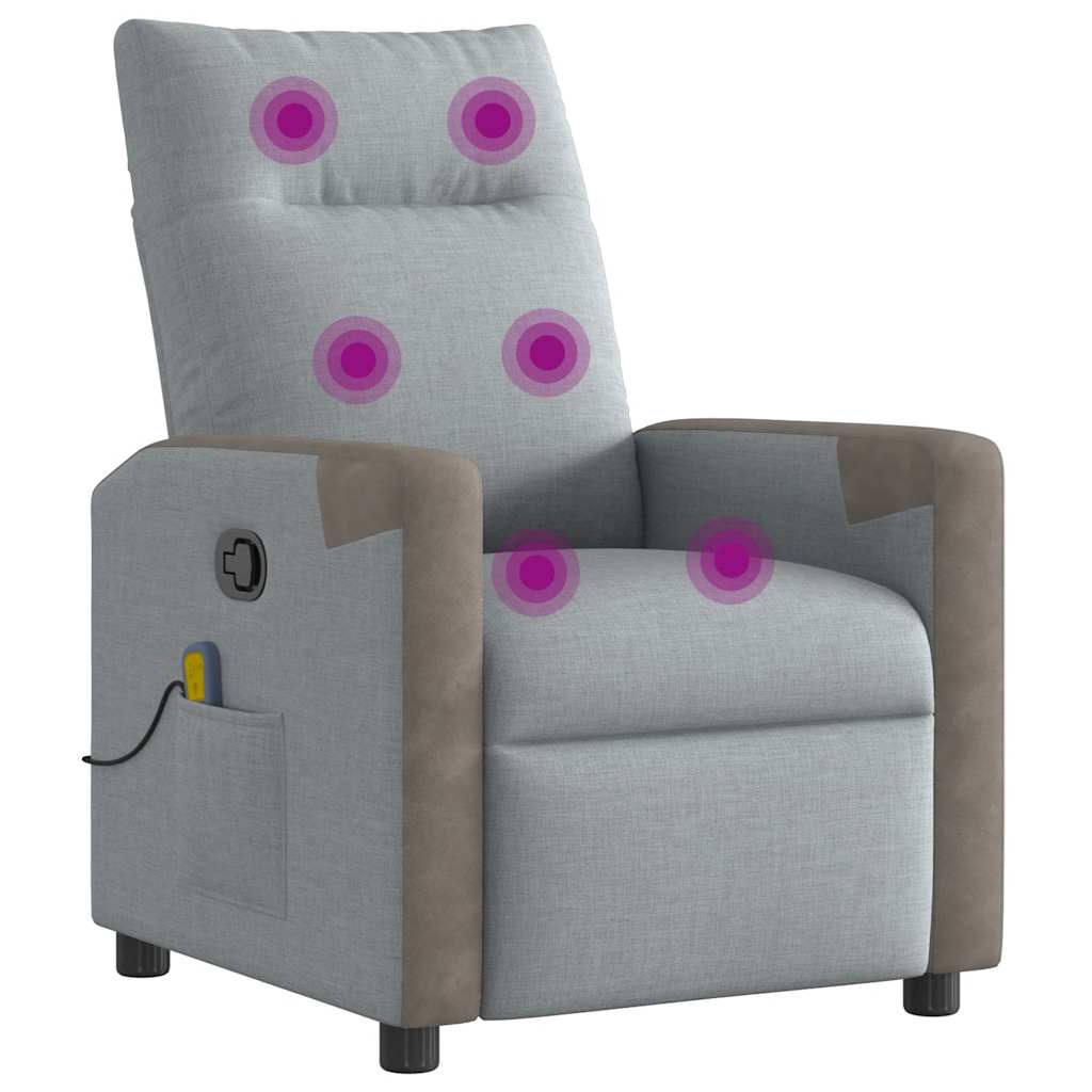 Fauteuil de massage inclinable Gris clair Tissu - XIOS