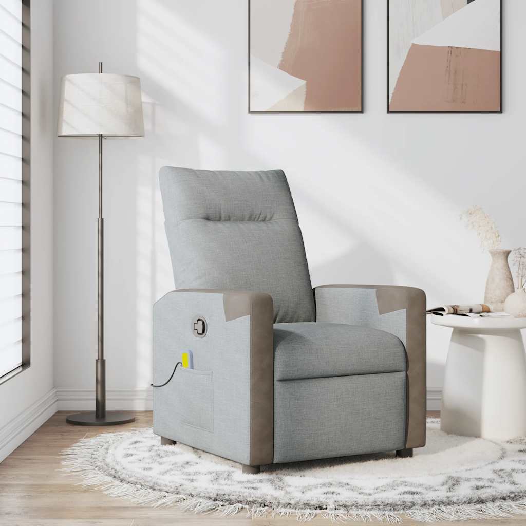 Fauteuil de massage inclinable Gris clair Tissu - XIOS