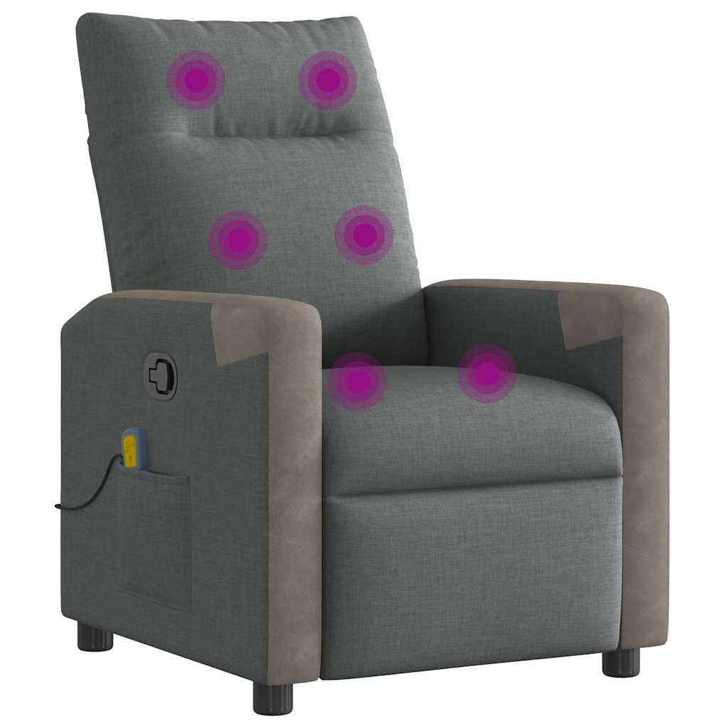 Fauteuil de massage inclinable Gris foncé Tissu - XIOS