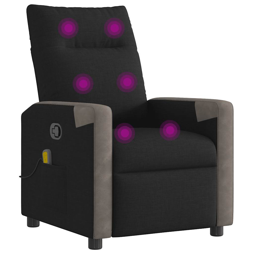 Fauteuil de massage inclinable Noir Tissu - XIOS