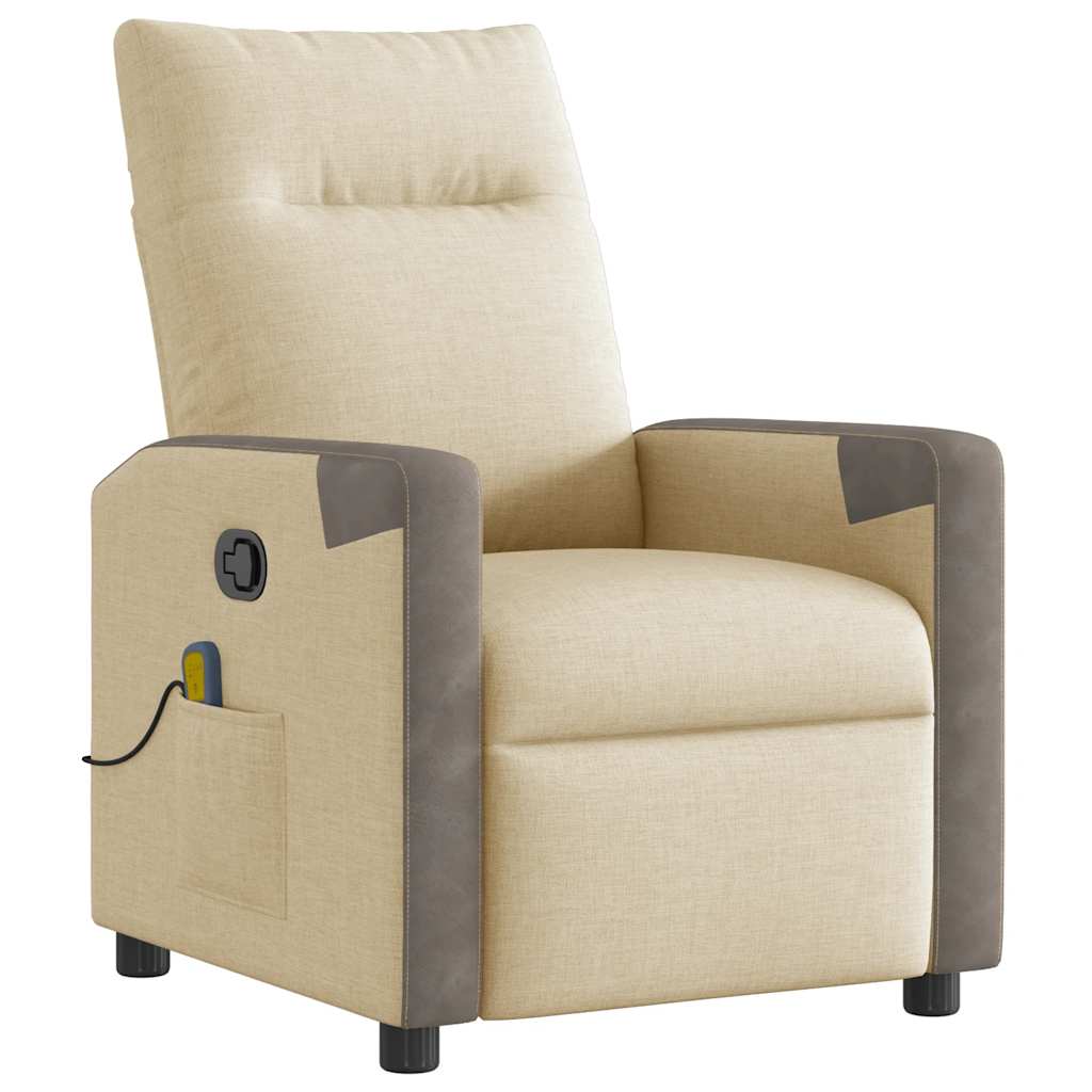 Fauteuil de massage inclinable Crème Tissu - XIOS