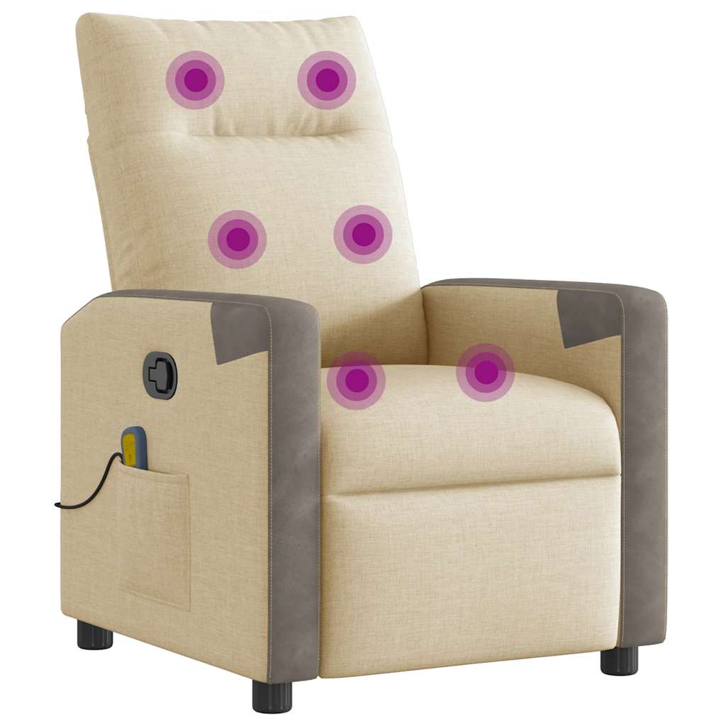 Fauteuil de massage inclinable Crème Tissu - XIOS