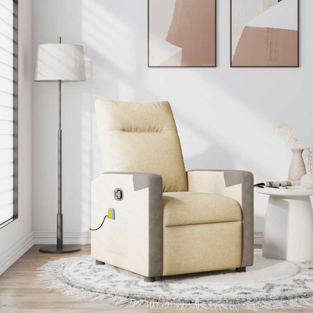 Fauteuil de massage inclinable Crème Tissu - XIOS