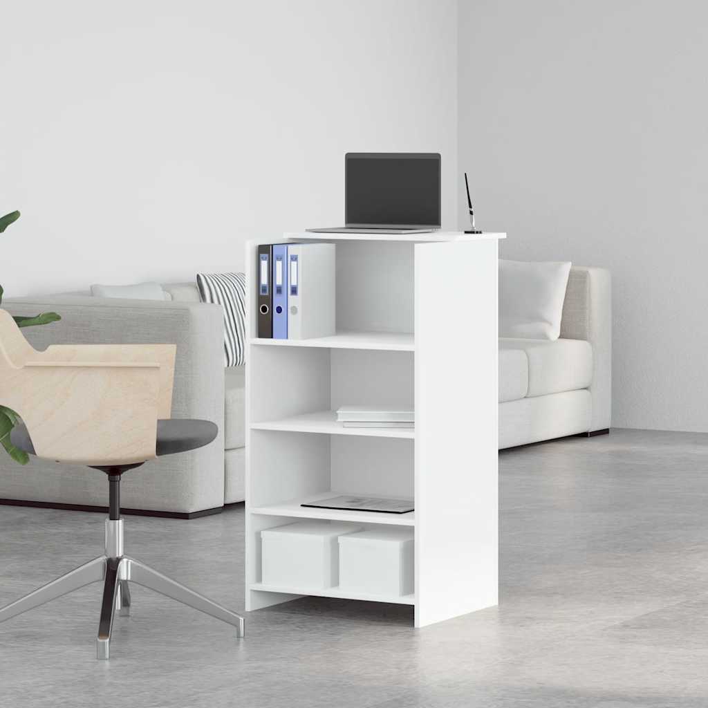 Bureau de réception blanc 55x50x103,5 cm bois d'ingénierie - XIOS