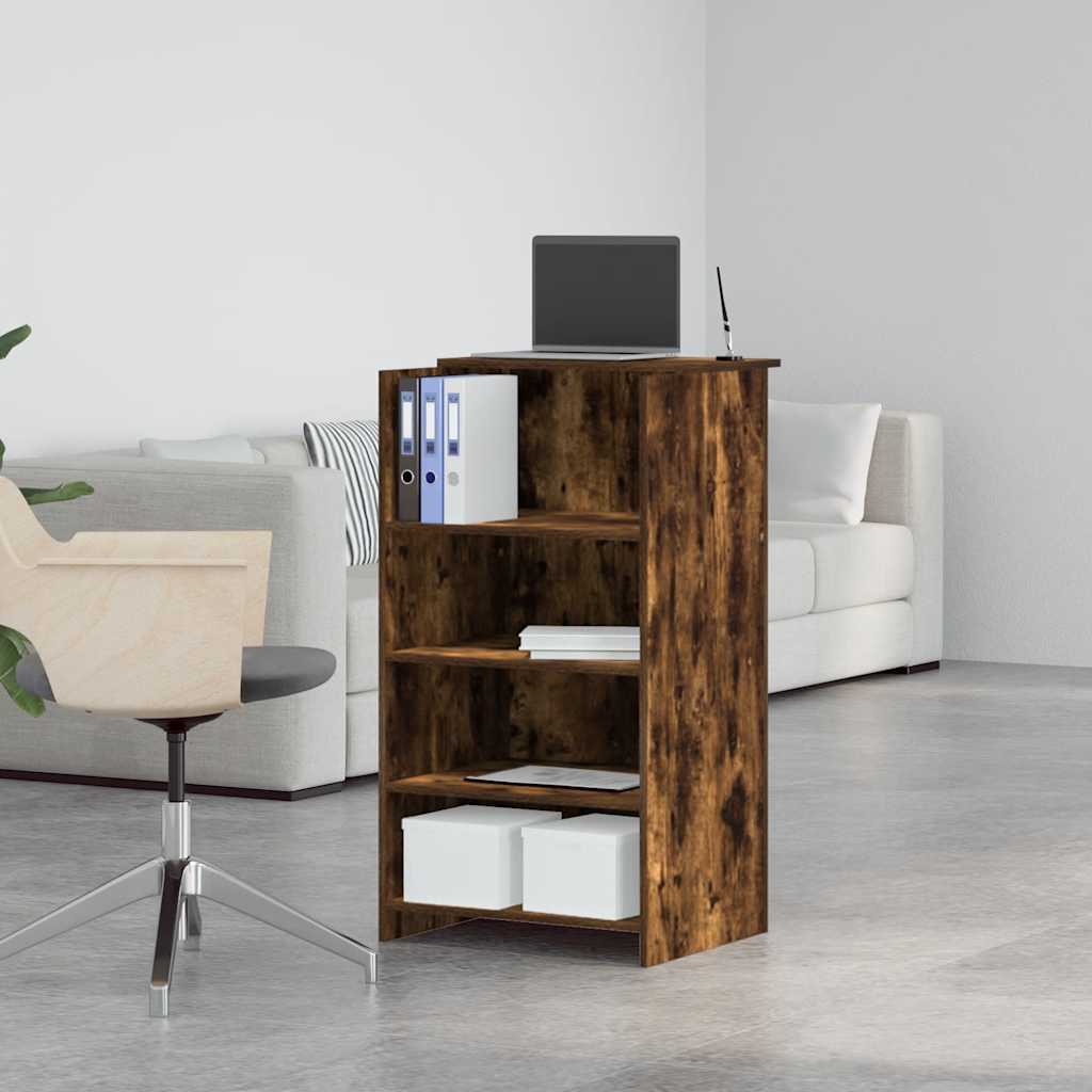 Bureau de réception chêne fumé 55x50x103,5 cm bois d'ingénierie - XIOS