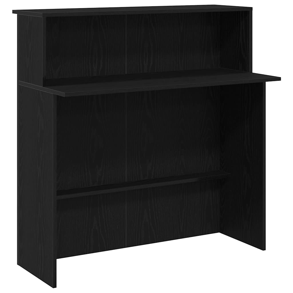 Bureau de réception noir 100x50x103,5 cm bois d'ingénierie - XIOS