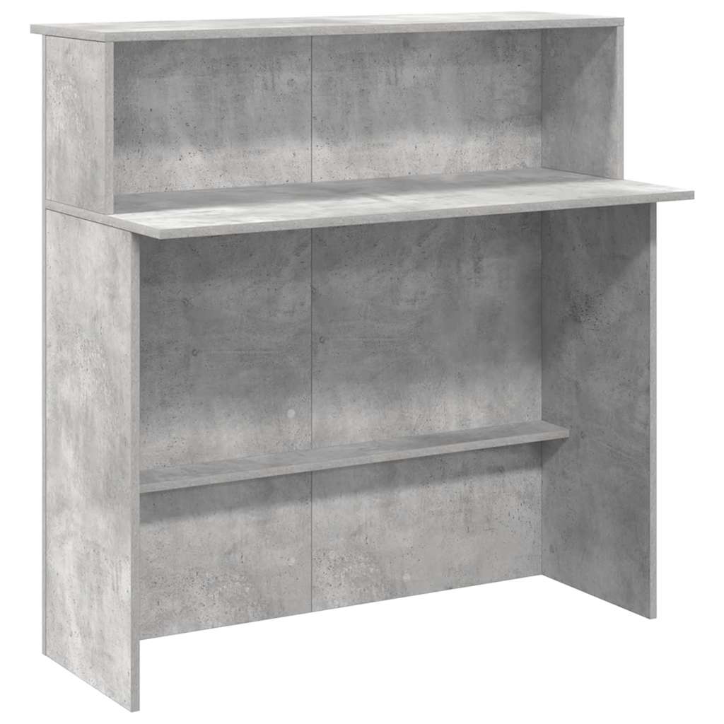 Bureau de réception gris béton 100x50x103,5cm bois d'ingénierie - XIOS