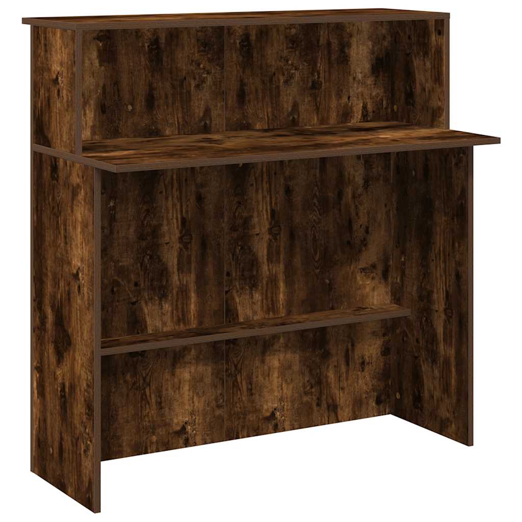 Bureau de réception chêne fumé 100x50x103,5cm bois d'ingénierie - XIOS