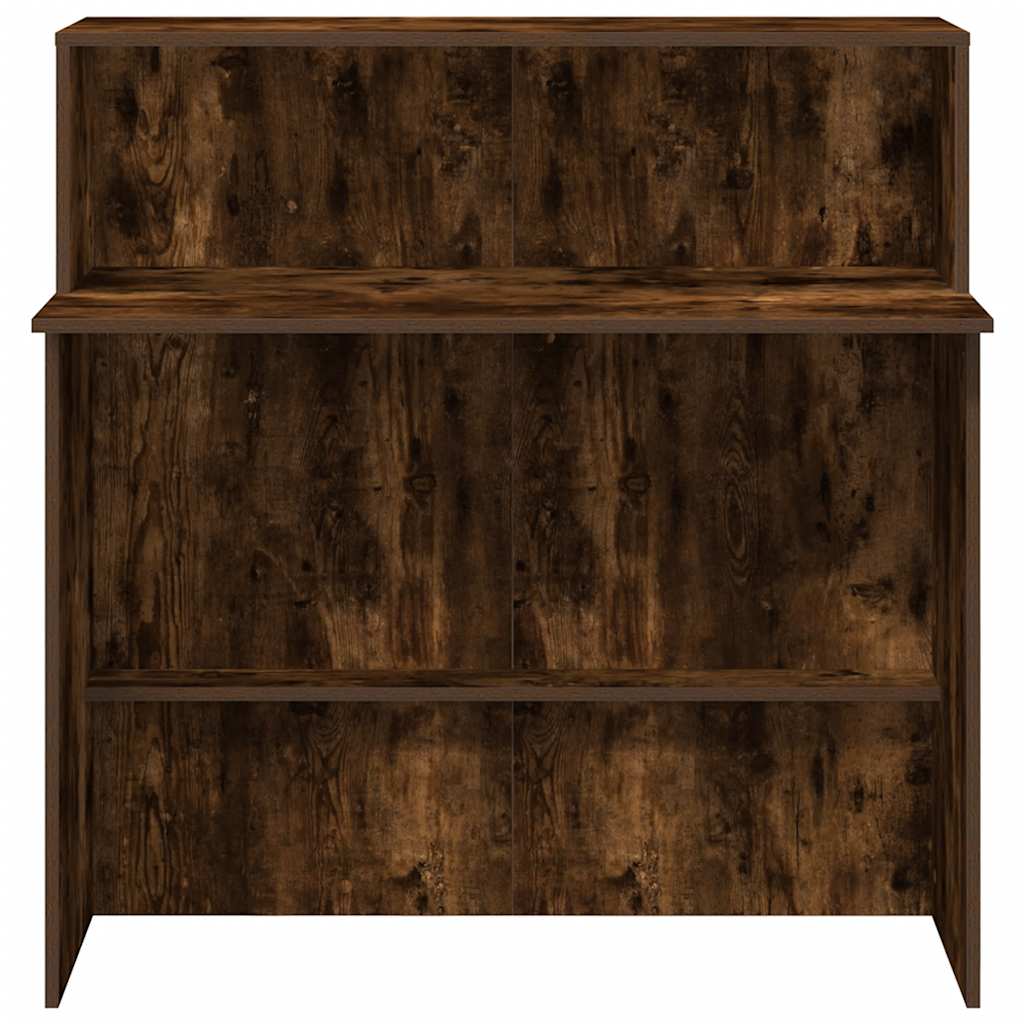 Bureau de réception chêne fumé 100x50x103,5cm bois d'ingénierie - XIOS