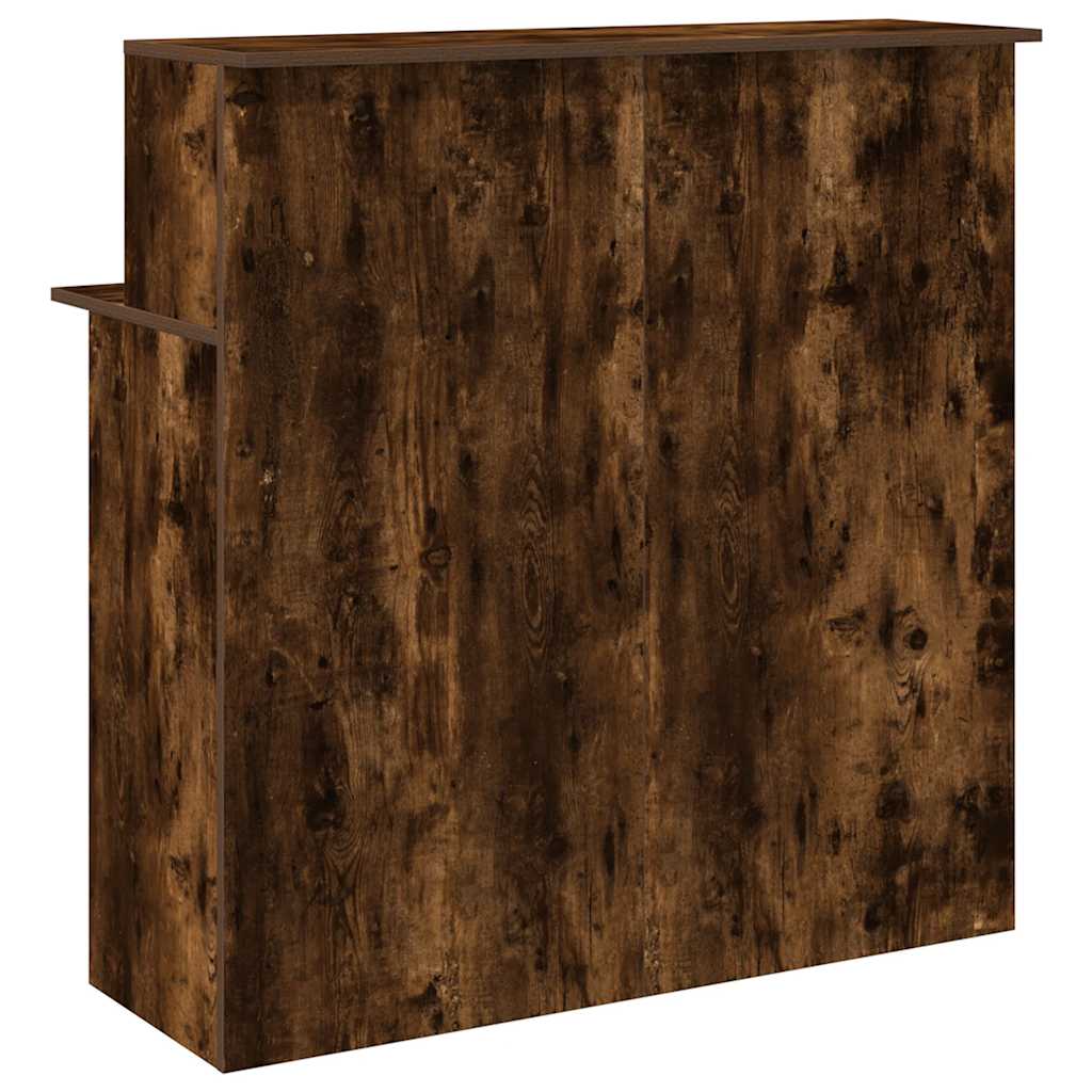 Bureau de réception chêne fumé 100x50x103,5cm bois d'ingénierie - XIOS