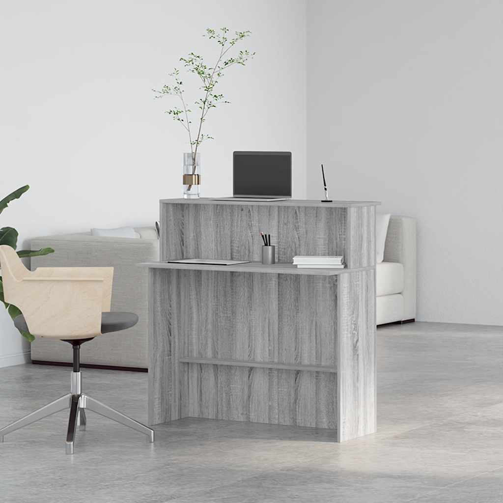 Bureau de réception sonoma gris 100x50x103,5 cm bois ingénierie - XIOS