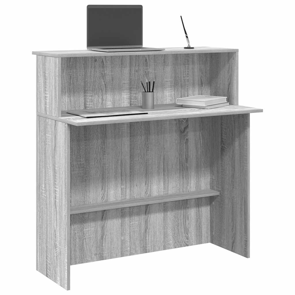 Bureau de réception sonoma gris 100x50x103,5 cm bois ingénierie - XIOS