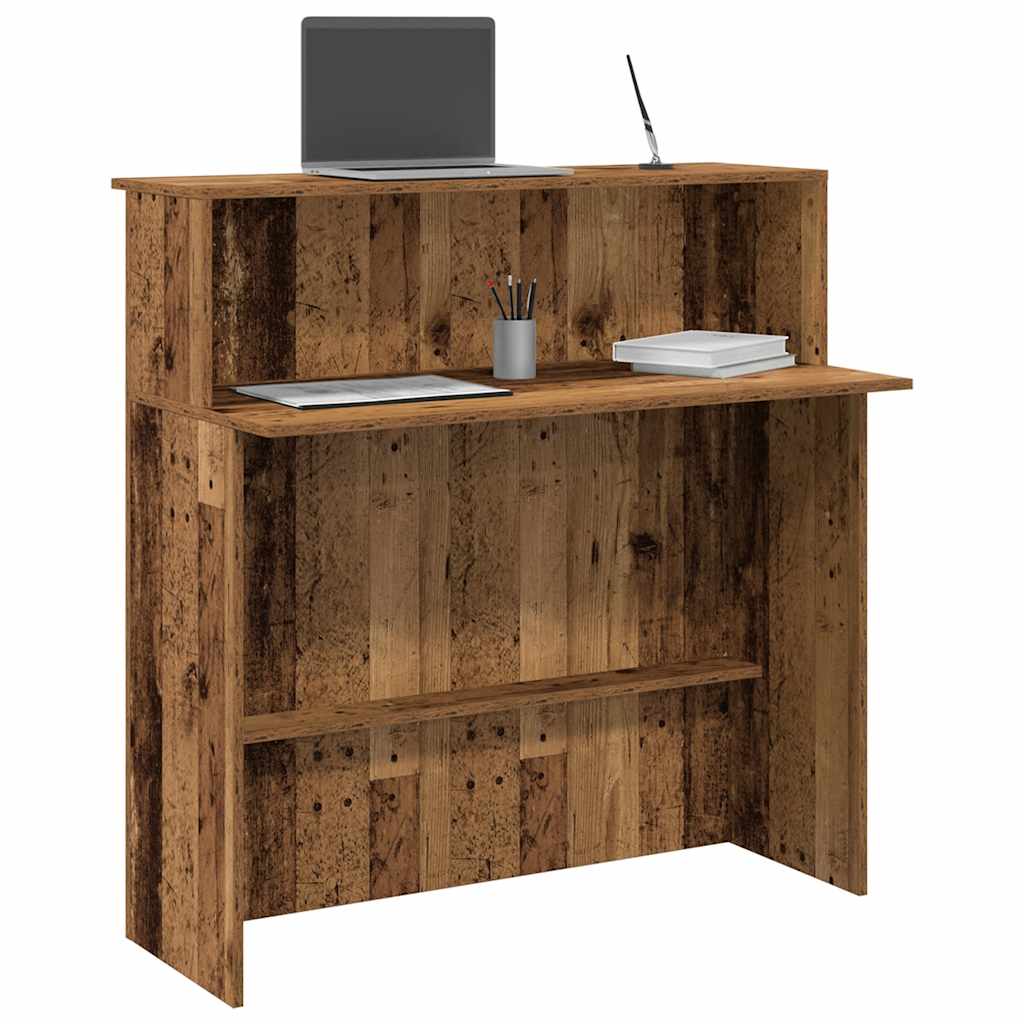 Bureau de réception vieux bois 100x50x103,5cm bois d'ingénierie - XIOS