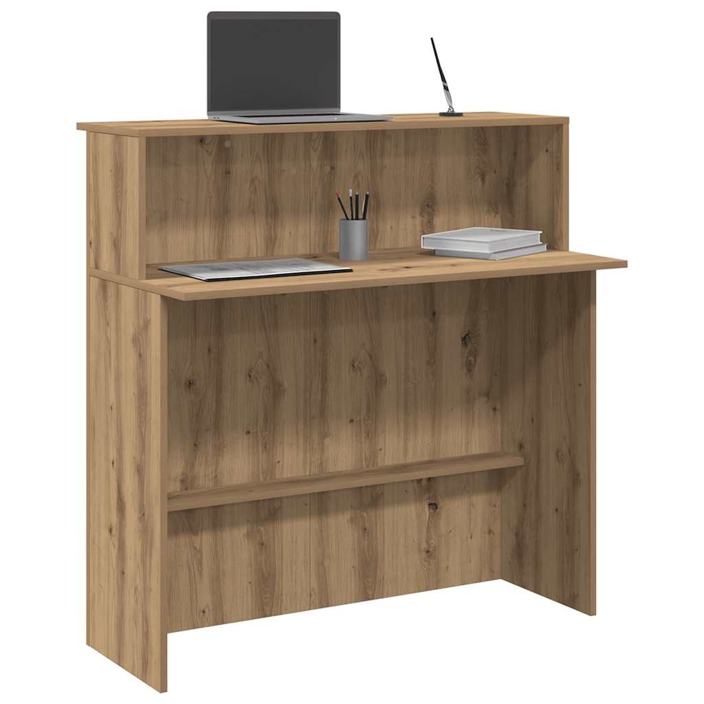 Bureau réception chêne artisanal 100x50x103,5cm bois ingénierie - XIOS