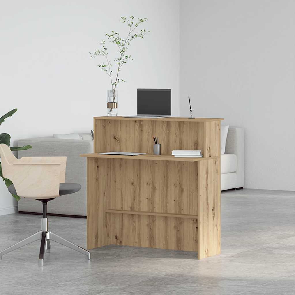 Bureau réception chêne artisanal 100x50x103,5cm bois ingénierie - XIOS