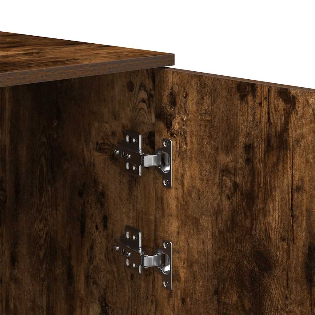 Armoire de rangement chêne fumé 40x45x103,5cm bois d'ingénierie - XIOS