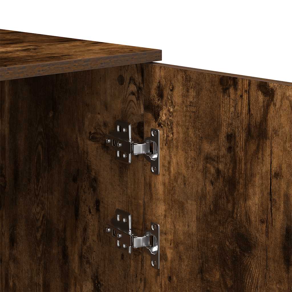 Armoire de rangement chêne fumé 50x45x103,5cm bois d'ingénierie - XIOS