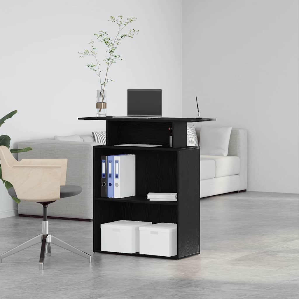 Bureau de réception noir 100x40x104 cm bois d'ingénierie - XIOS